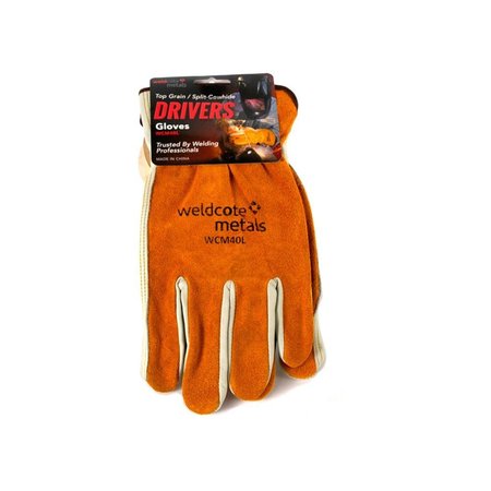 WELDCOTE Welding Gloves Drivers Glove, Split Cowhide/Grain Cowhide Small WCM40S